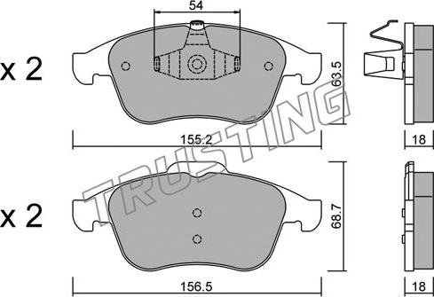 Trusting 819.0 - Тормозные колодки, дисковые, комплект autospares.lv