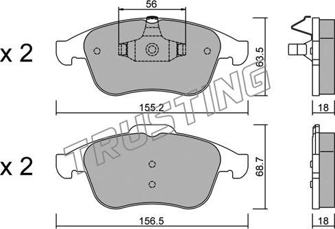 Trusting 819.1 - Тормозные колодки, дисковые, комплект autospares.lv