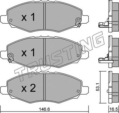 Trusting 814.0 - Тормозные колодки, дисковые, комплект autospares.lv