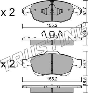 Trusting 816.0 - Тормозные колодки, дисковые, комплект autospares.lv