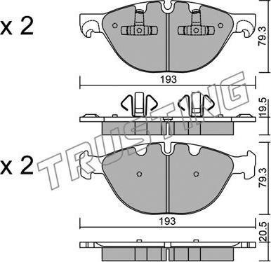 Trusting 839.0 - Тормозные колодки, дисковые, комплект autospares.lv