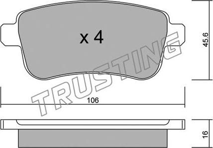 Trusting 834.0 - Тормозные колодки, дисковые, комплект autospares.lv