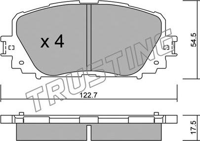 Trusting 836.0 - Тормозные колодки, дисковые, комплект autospares.lv