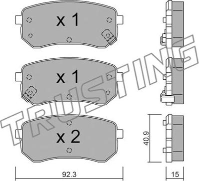 Trusting 831.0 - Тормозные колодки, дисковые, комплект autospares.lv