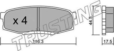 Trusting 838.0 - Тормозные колодки, дисковые, комплект autospares.lv