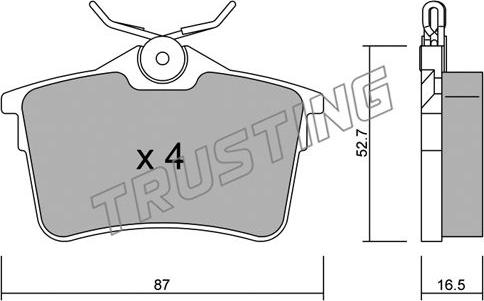 Trusting 832.0 - Тормозные колодки, дисковые, комплект autospares.lv