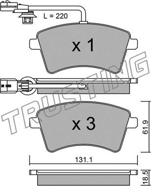 Trusting 828.1 - Тормозные колодки, дисковые, комплект autospares.lv