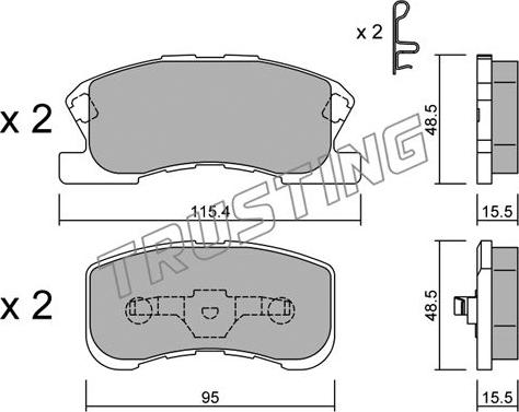 Trusting 390.0 - Тормозные колодки, дисковые, комплект autospares.lv