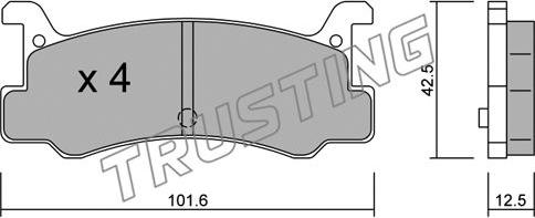 Trusting 398.0 - Тормозные колодки, дисковые, комплект autospares.lv