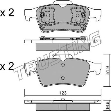 Trusting 346.0 - Тормозные колодки, дисковые, комплект autospares.lv