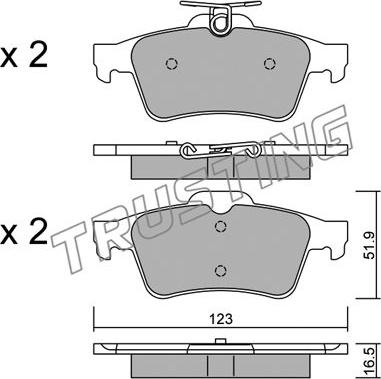 Trusting 346.1 - Тормозные колодки, дисковые, комплект autospares.lv