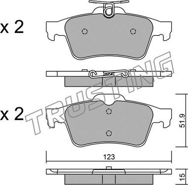 Trusting 346.3 - Тормозные колодки, дисковые, комплект autospares.lv