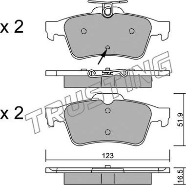 Trusting 346.2 - Тормозные колодки, дисковые, комплект autospares.lv