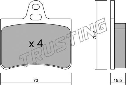 Trusting 342.0 - Тормозные колодки, дисковые, комплект autospares.lv