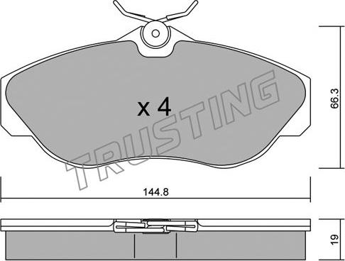 Trusting 359.0 - Тормозные колодки, дисковые, комплект autospares.lv