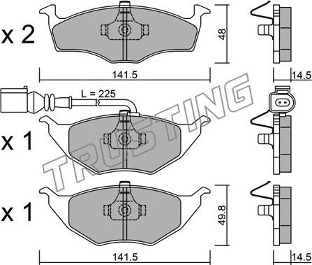 Trusting 354.1 - Тормозные колодки, дисковые, комплект autospares.lv