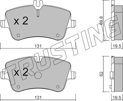 Trusting 351.0 - Тормозные колодки, дисковые, комплект autospares.lv