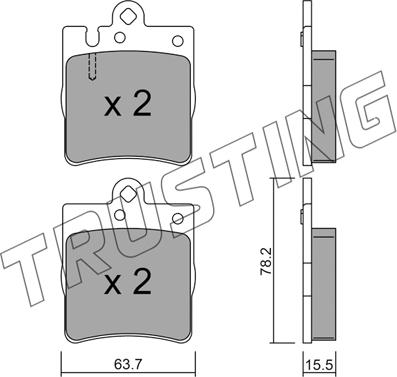 Trusting 353.0 - Тормозные колодки, дисковые, комплект autospares.lv