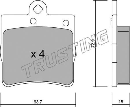 Trusting 352.0 - Тормозные колодки, дисковые, комплект autospares.lv