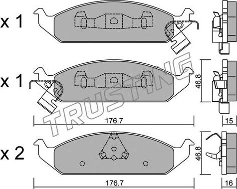 Trusting 364.0 - Тормозные колодки, дисковые, комплект autospares.lv