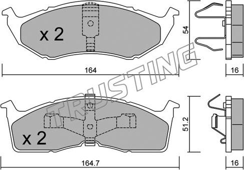 Trusting 365.1 - Тормозные колодки, дисковые, комплект autospares.lv