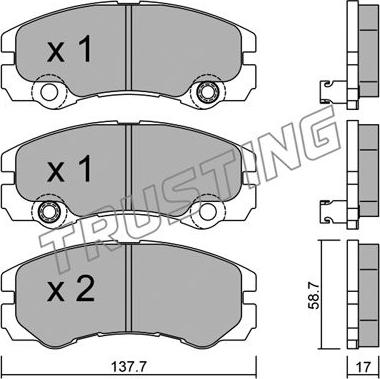 Trusting 366.1 - Тормозные колодки, дисковые, комплект autospares.lv