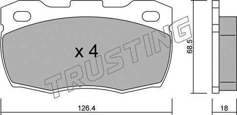 Trusting 361.0 - Тормозные колодки, дисковые, комплект autospares.lv