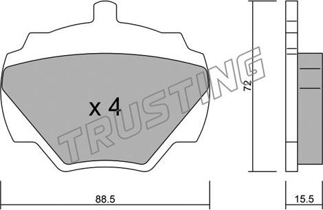 Trusting 362.0 - Тормозные колодки, дисковые, комплект autospares.lv