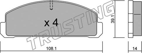 Trusting 309.0 - Тормозные колодки, дисковые, комплект autospares.lv