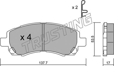 Trusting 304.0 - Тормозные колодки, дисковые, комплект autospares.lv