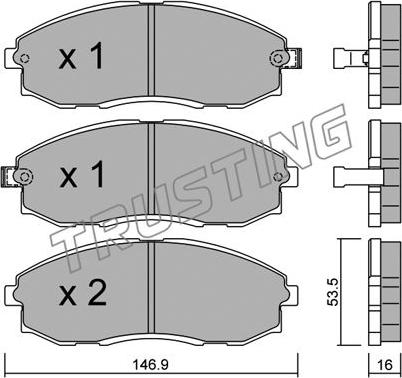 Trusting 306.0 - Тормозные колодки, дисковые, комплект autospares.lv