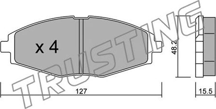 Trusting 302.1 - Тормозные колодки, дисковые, комплект autospares.lv