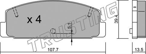 Trusting 311.0 - Тормозные колодки, дисковые, комплект autospares.lv