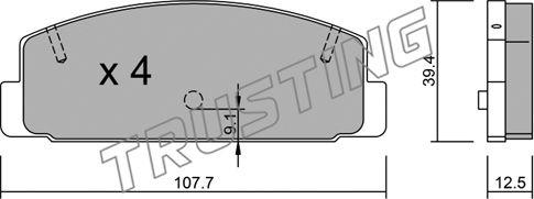 Trusting 311.2 - Тормозные колодки, дисковые, комплект autospares.lv