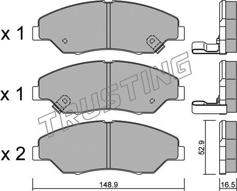 Trusting 385.0 - Тормозные колодки, дисковые, комплект autospares.lv