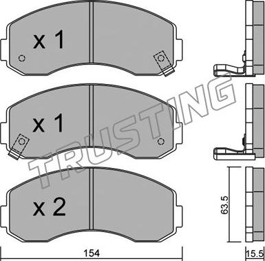 Trusting 386.0 - Тормозные колодки, дисковые, комплект autospares.lv