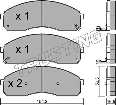 Trusting 383.0 - Тормозные колодки, дисковые, комплект autospares.lv