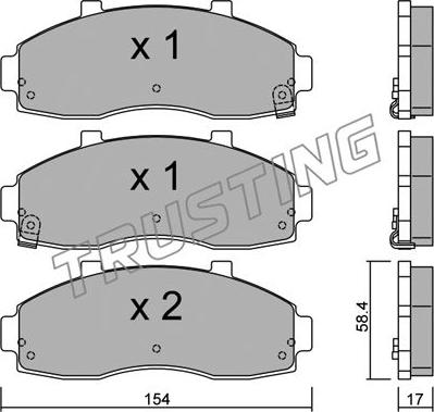 Trusting 382.0 - Тормозные колодки, дисковые, комплект autospares.lv