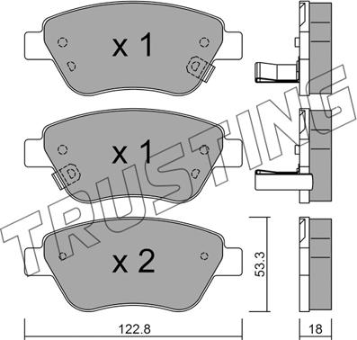 Trusting 330.4 - Тормозные колодки, дисковые, комплект autospares.lv