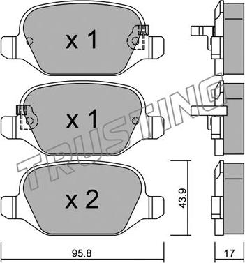 Trusting 333.4 - Тормозные колодки, дисковые, комплект autospares.lv