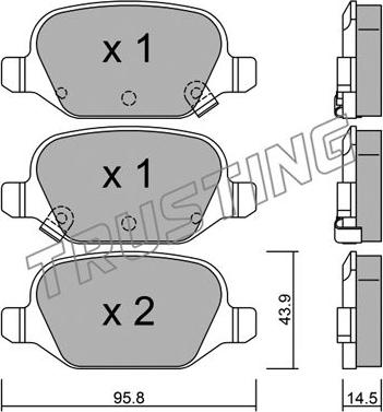 Trusting 333.5 - Тормозные колодки, дисковые, комплект autospares.lv