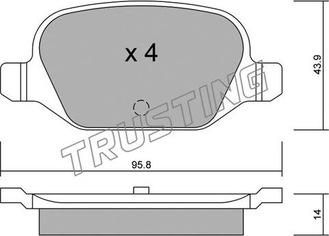 Trusting 333.0 - Тормозные колодки, дисковые, комплект autospares.lv