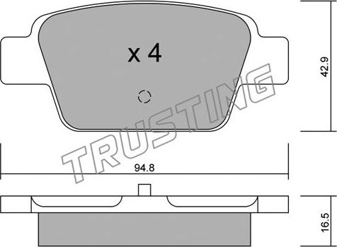 Trusting 332.0 - Тормозные колодки, дисковые, комплект autospares.lv