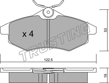 Trusting 337.0 - Тормозные колодки, дисковые, комплект autospares.lv