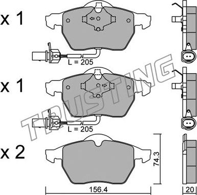 Trusting 323.0 - Тормозные колодки, дисковые, комплект autospares.lv