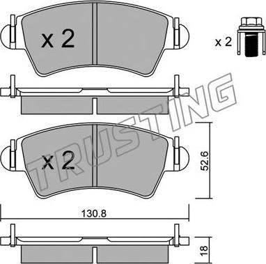 Trusting 322.0 - Тормозные колодки, дисковые, комплект autospares.lv