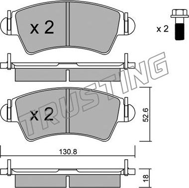 Trusting 322.1 - Тормозные колодки, дисковые, комплект autospares.lv