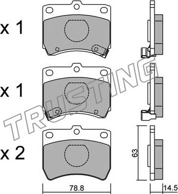 Trusting 379.0 - Тормозные колодки, дисковые, комплект autospares.lv