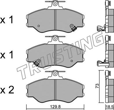 Trusting 375.0 - Тормозные колодки, дисковые, комплект autospares.lv