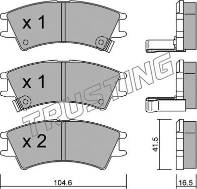 Trusting 370.0 - Тормозные колодки, дисковые, комплект autospares.lv